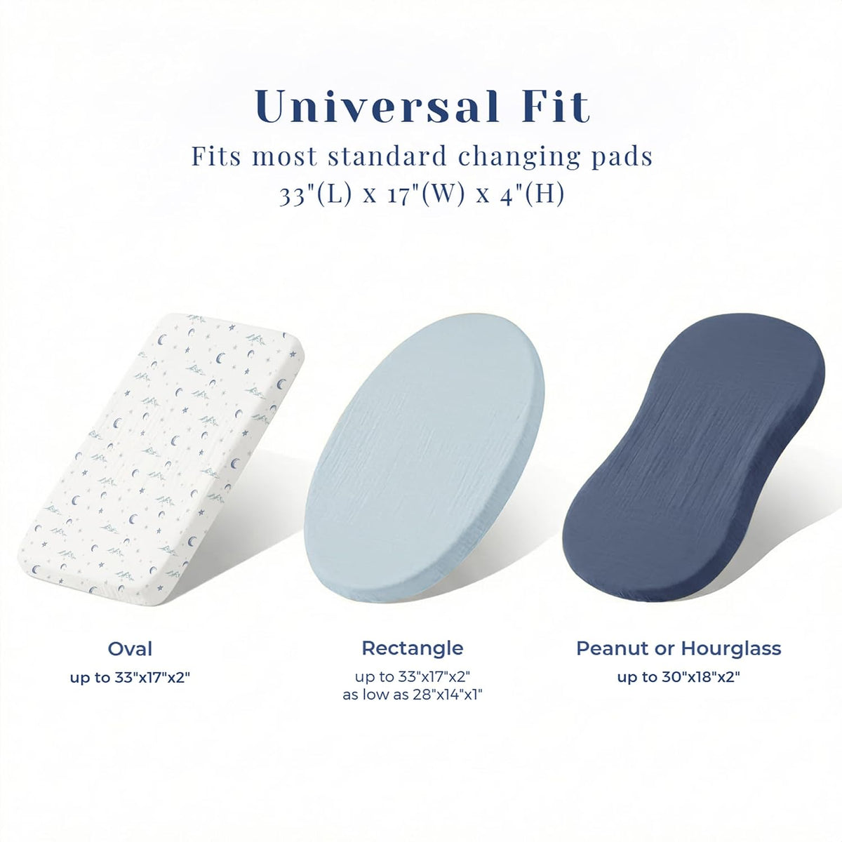 3 Pack Muslin Changing Pad Covers for Baby Boys and Girls 100% Cotton, Soft & Breathable, Easy to Put On & Off, Machine Washable, Baby Nursery Diaper Changing Table Sheet (Leaf)