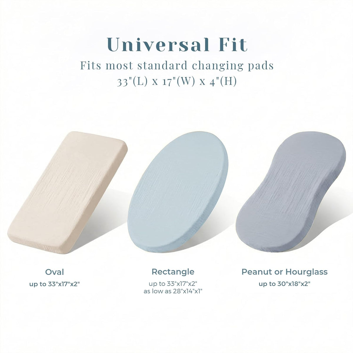 3 Pack Muslin Changing Pad Covers for Baby Boys and Girls 100% Cotton, Soft & Breathable, Easy to Put On & Off, Machine Washable, Baby Nursery Diaper Changing Table Sheet (Leaf)