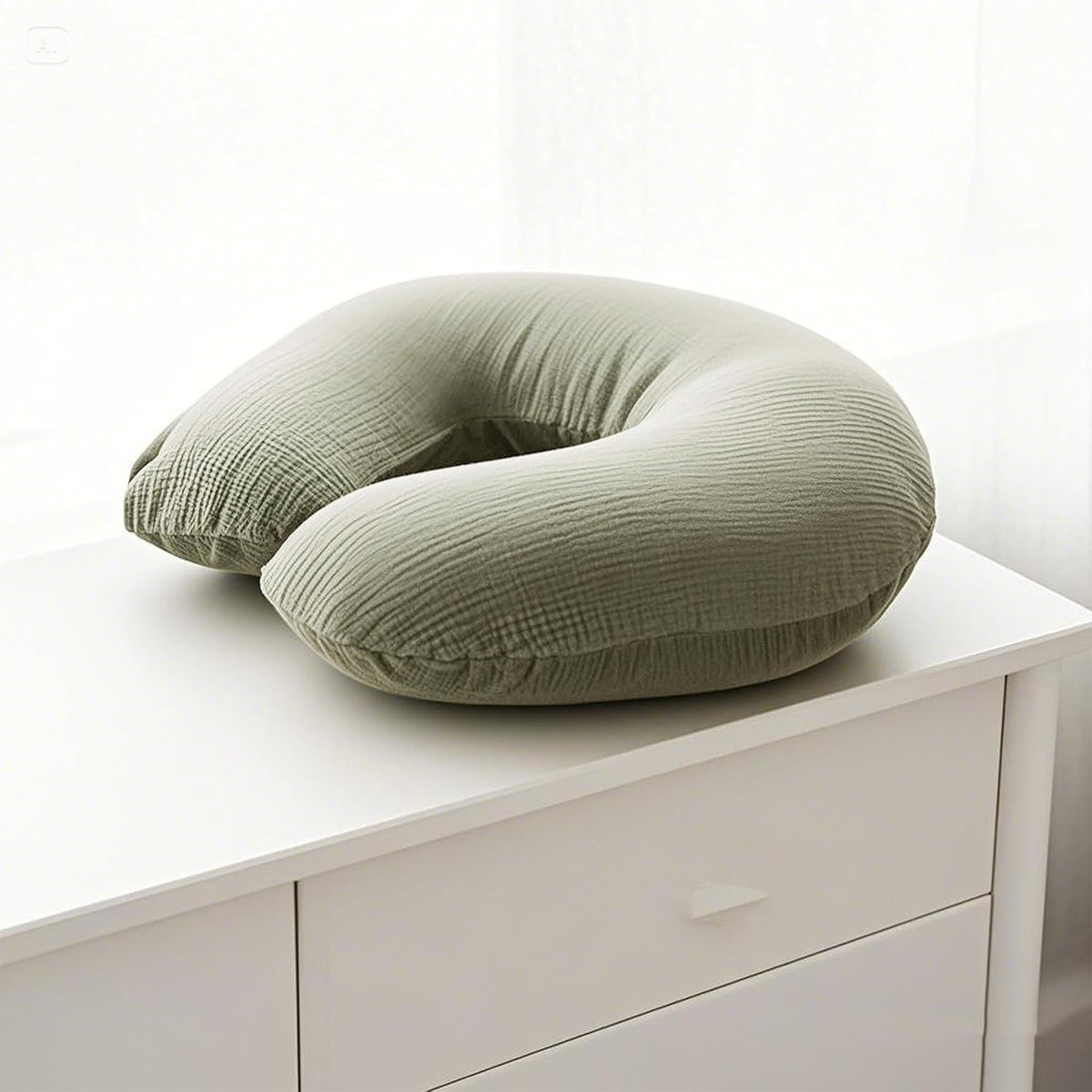 Muslin Nursing Pillow Covers, 2 Pack, Soft & Adorable Slipcovers with Zipper Closure, 100% Cotton Covers for Breastfeeding Pillows (Leaf, Green)