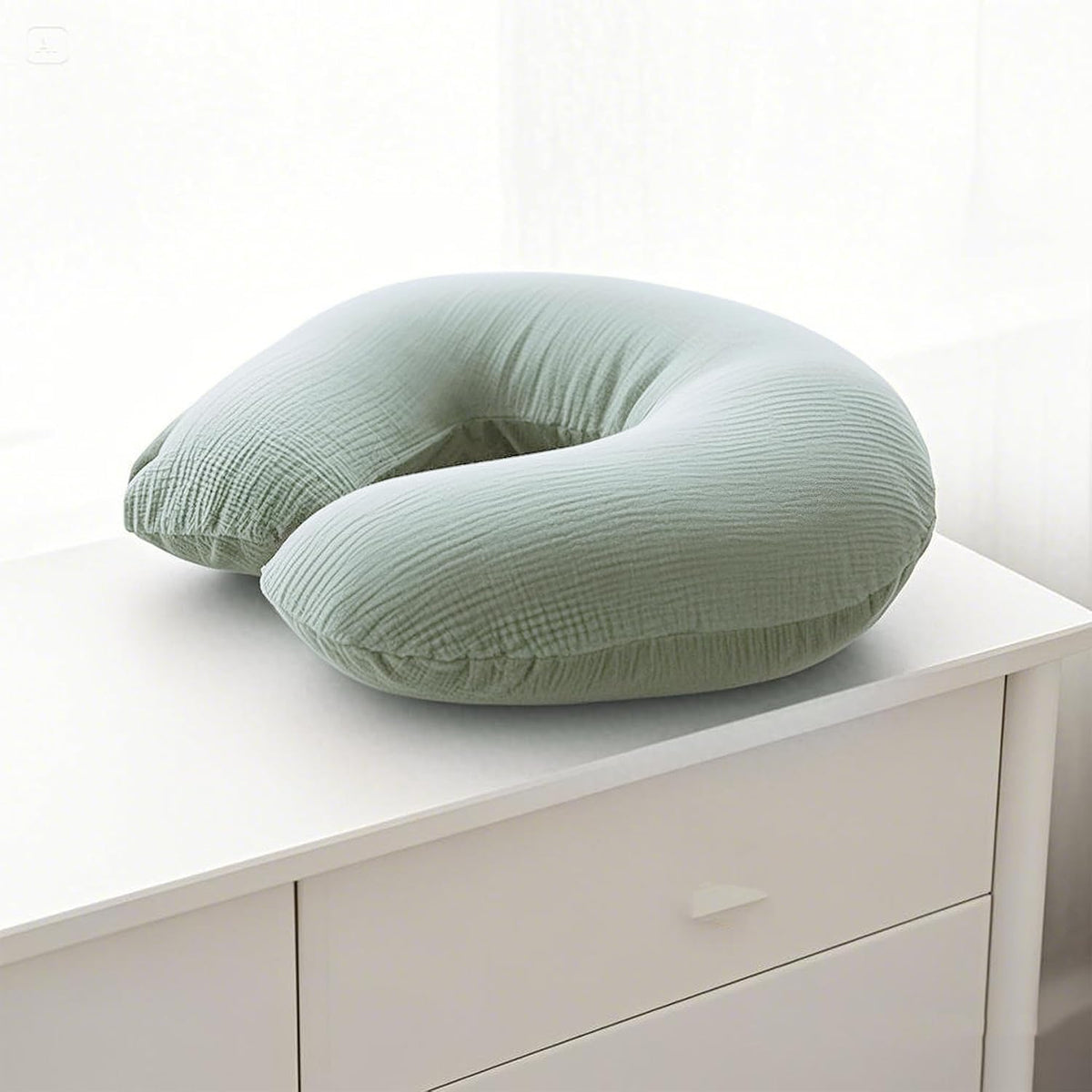 Muslin Nursing Pillow Covers, 2 Pack, Soft & Adorable Slipcovers with Zipper Closure, 100% Cotton Covers for Breastfeeding Pillows (Leaf, Green)