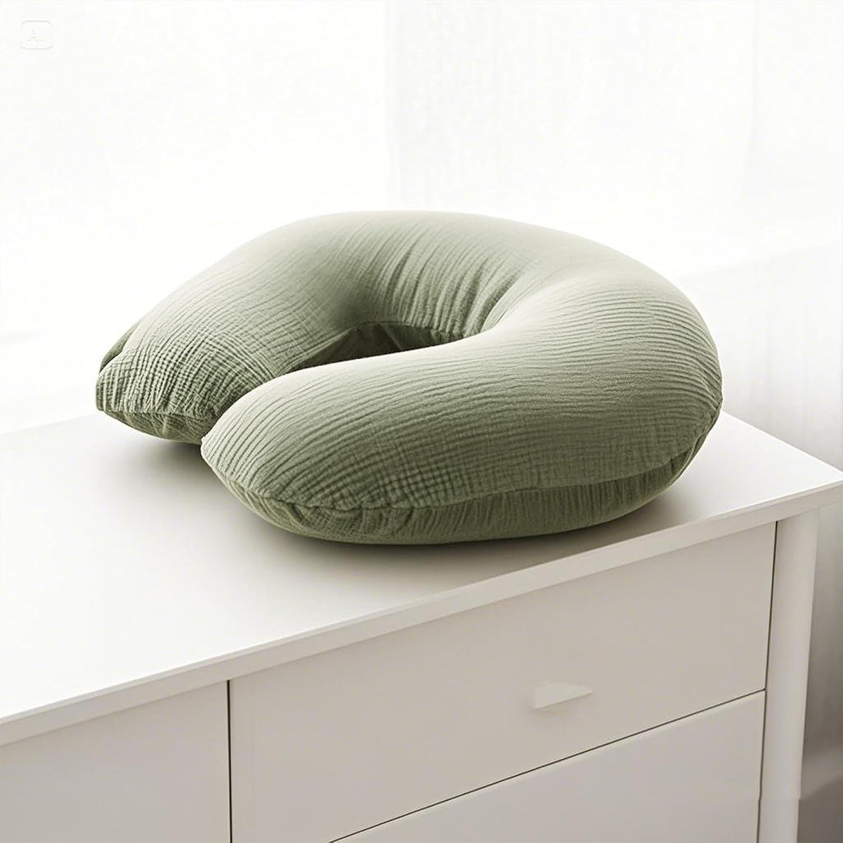 Muslin Nursing Pillow Covers, 2 Pack, Soft & Adorable Slipcovers with Zipper Closure, 100% Cotton Covers for Breastfeeding Pillows (Leaf, Green)