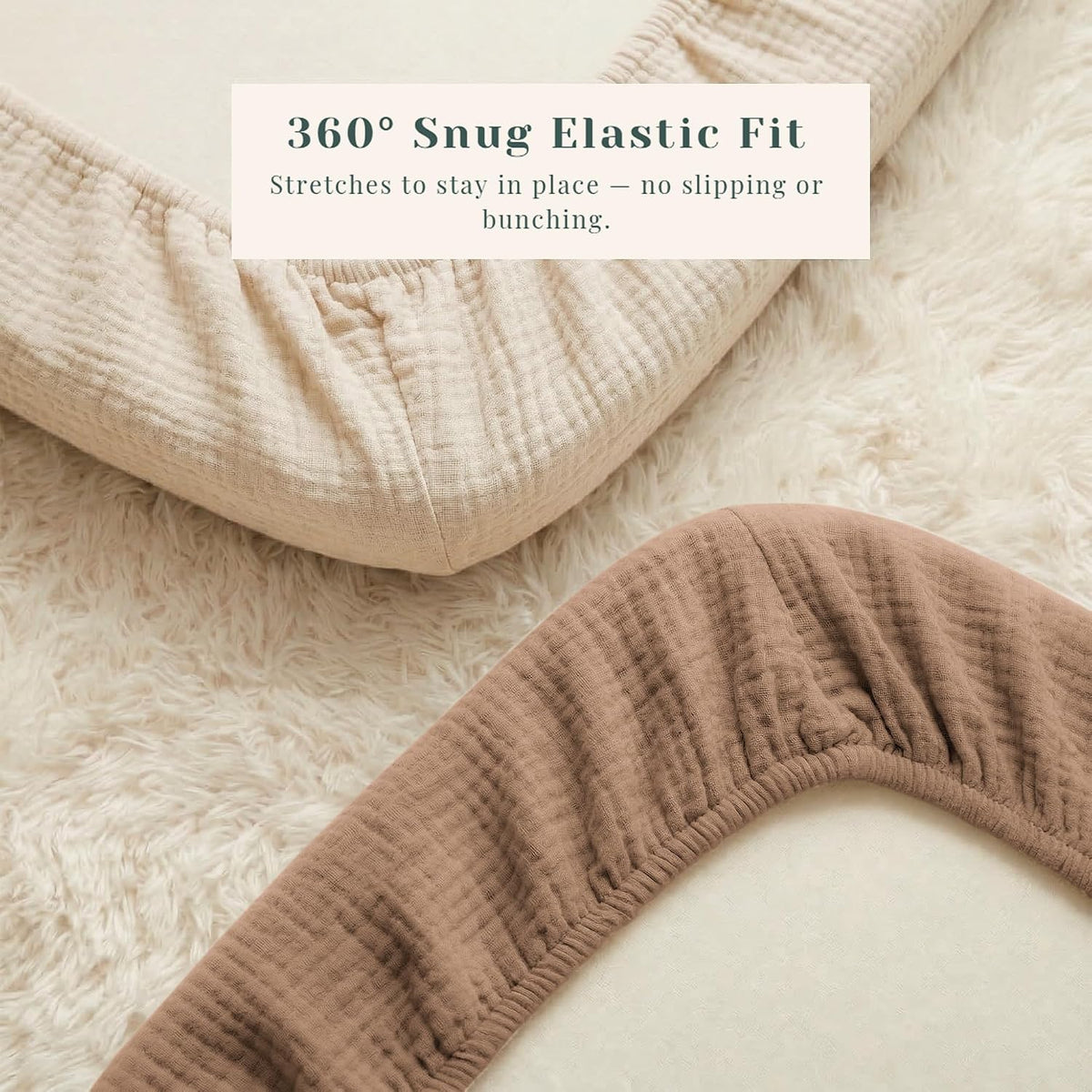 3 Pack Cotton Muslin Baby Bassinet Fitted Sheet for Bedside Sleeper Stretchy & Soft, Compatible with Baby Delight, Dream On Me, Rectangle Mattresses, for Boys & Girls 32" x 21"