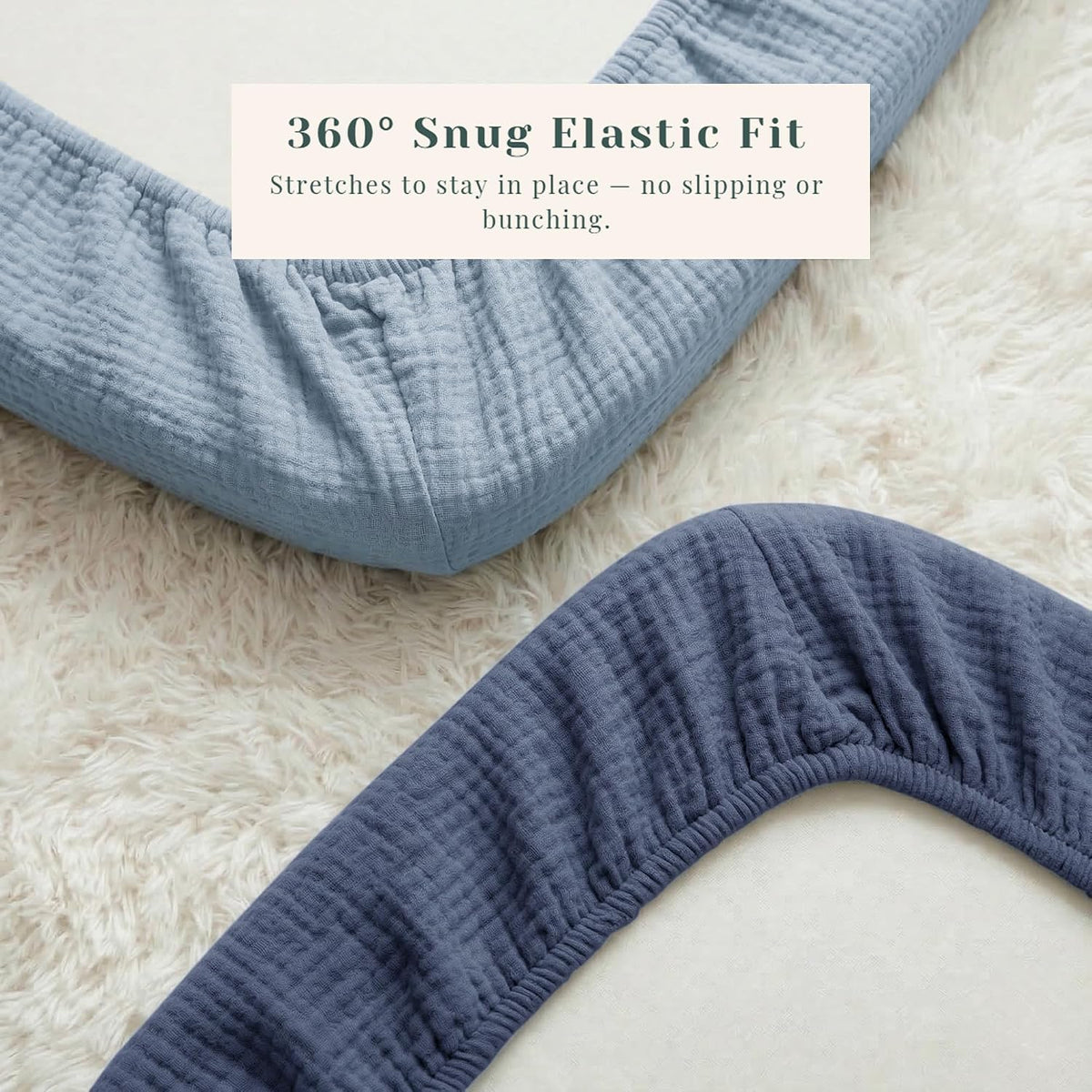 3 Pack Cotton Muslin Baby Bassinet Fitted Sheet for Bedside Sleeper Stretchy & Soft, Compatible with Baby Delight, Dream On Me, Rectangle Mattresses, for Boys & Girls 32" x 21"