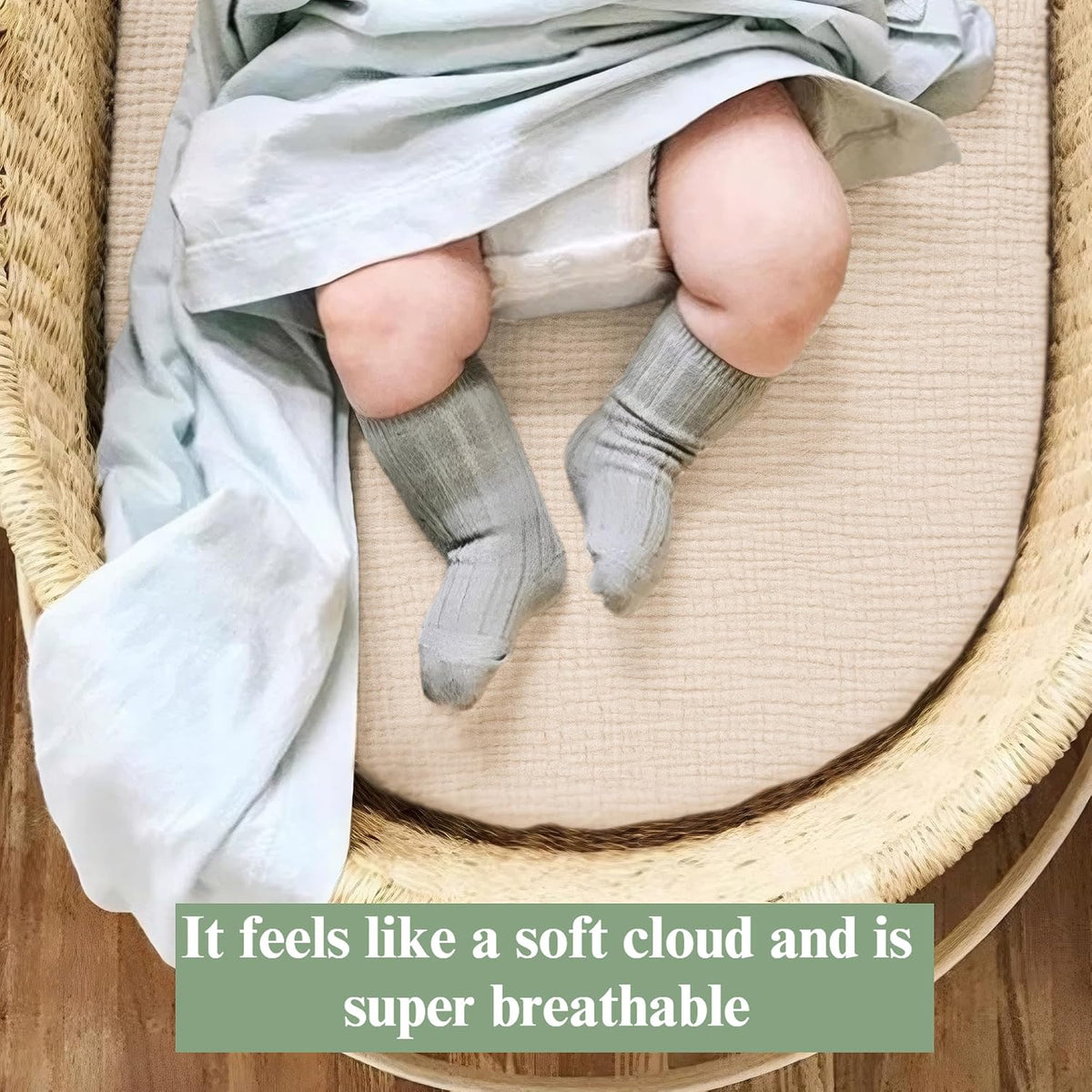 3 Pack Cotton Muslin Baby Bassinet Fitted Sheet for Bedside Sleeper Stretchy & Soft, Compatible with Baby Delight, Dream On Me, Rectangle Mattresses, for Boys & Girls 32" x 21"