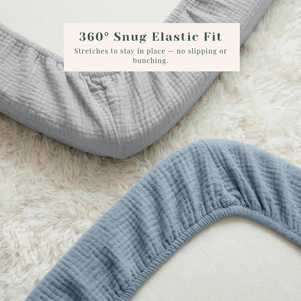 3 Pack Cotton Muslin Baby Bassinet Fitted Sheet for Bedside Sleeper Stretchy & Soft, Compatible with Baby Delight, Dream On Me, Rectangle Mattresses, for Boys & Girls 32" x 21"