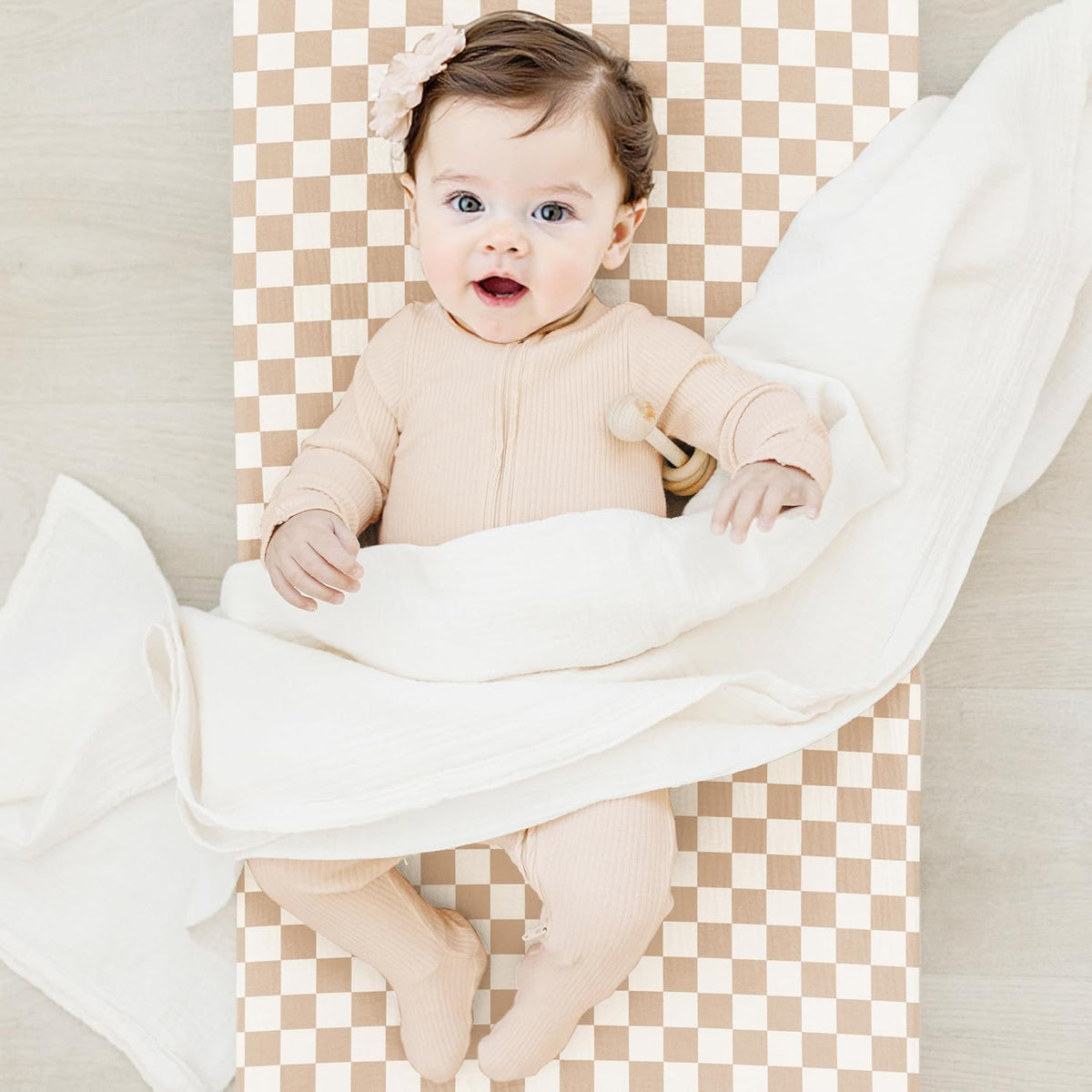 3 Pack Muslin Changing Pad Covers for Baby Boys and Girls 100% Cotton, Soft & Breathable, Easy to Put On & Off, Machine Washable, Baby Nursery Diaper Changing Table Sheet (Leaf)