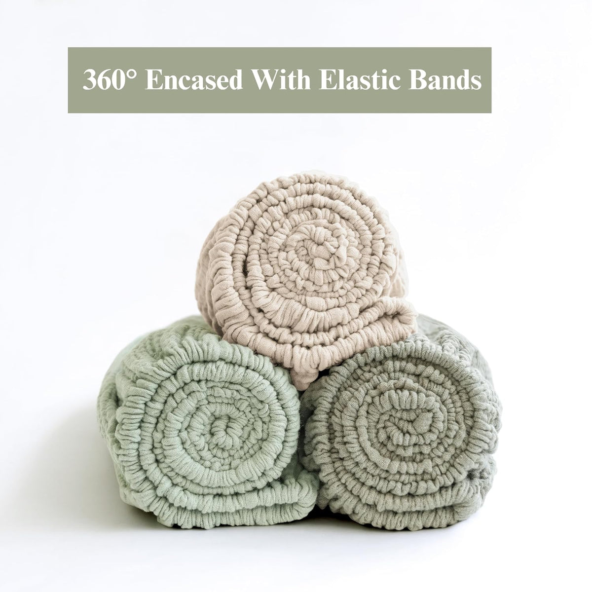 3 Pack Muslin Changing Pad Covers for Baby Boys and Girls 100% Cotton, Soft & Breathable, Easy to Put On & Off, Machine Washable, Baby Nursery Diaper Changing Table Sheet (Leaf)